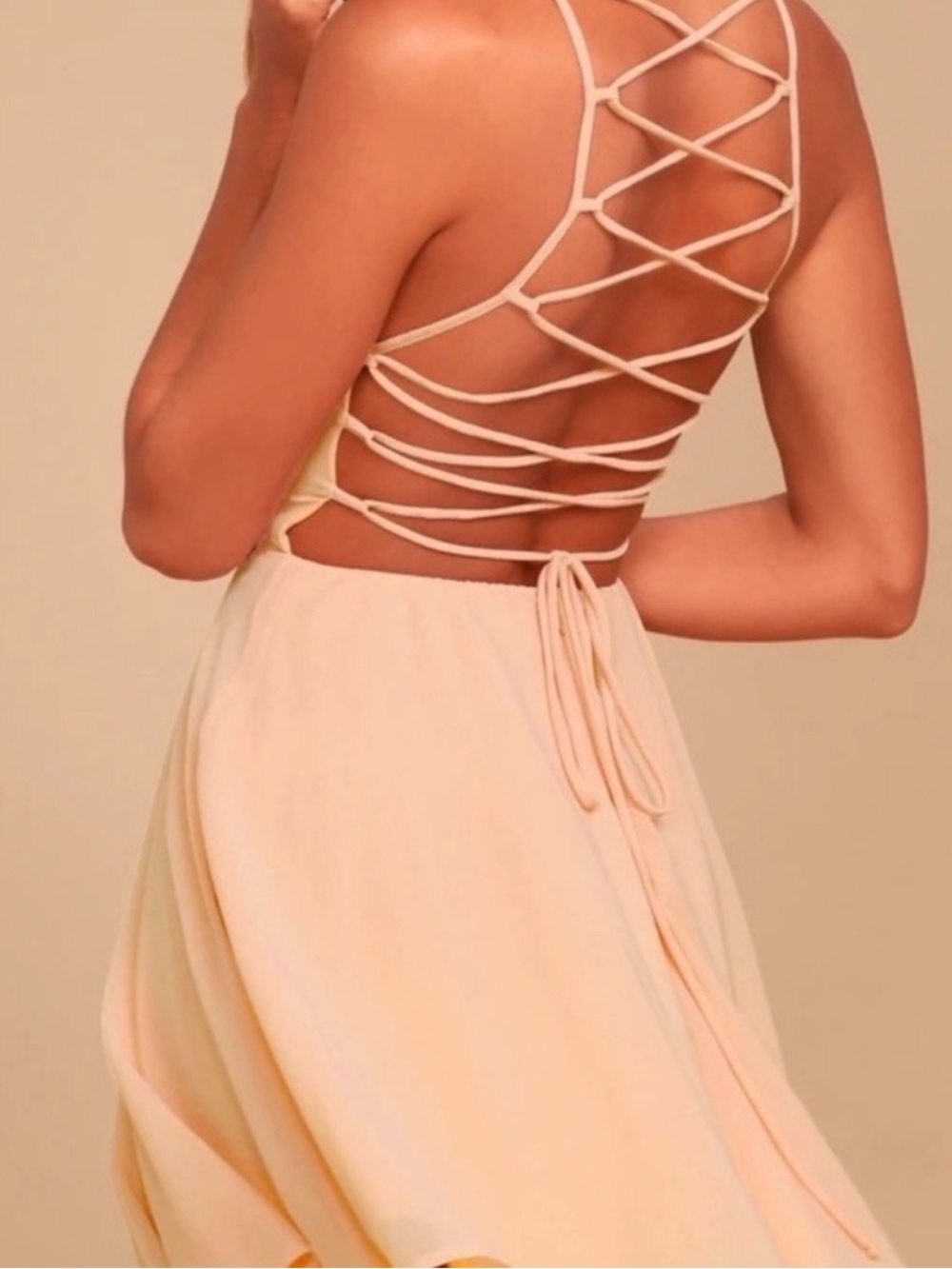 Lulu's Lace-Up Back Sundress